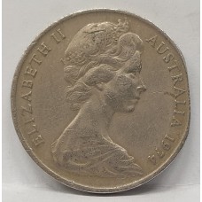 AUSTRALIA 1974 . TEN 10 CENTS COIN . ERROR . CLIPPED BITTEN PLANCHET